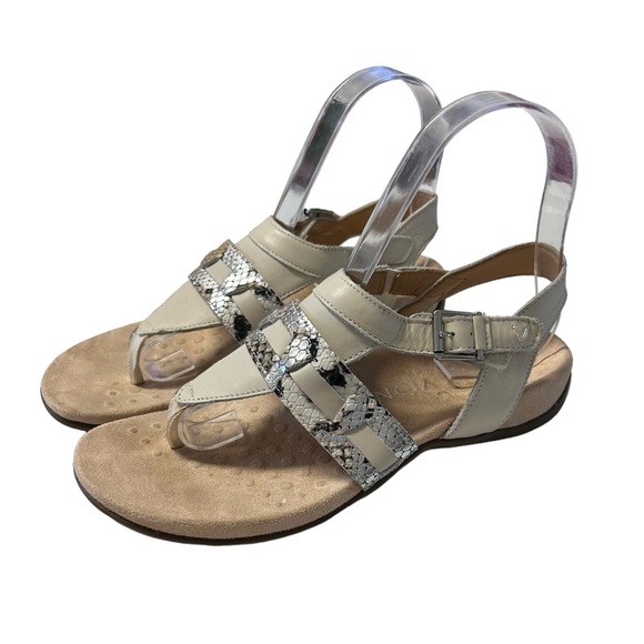 Vionic Lupe Snake Print Leather Thong‎ Sandal Womens 6. - Picture 1 of 9